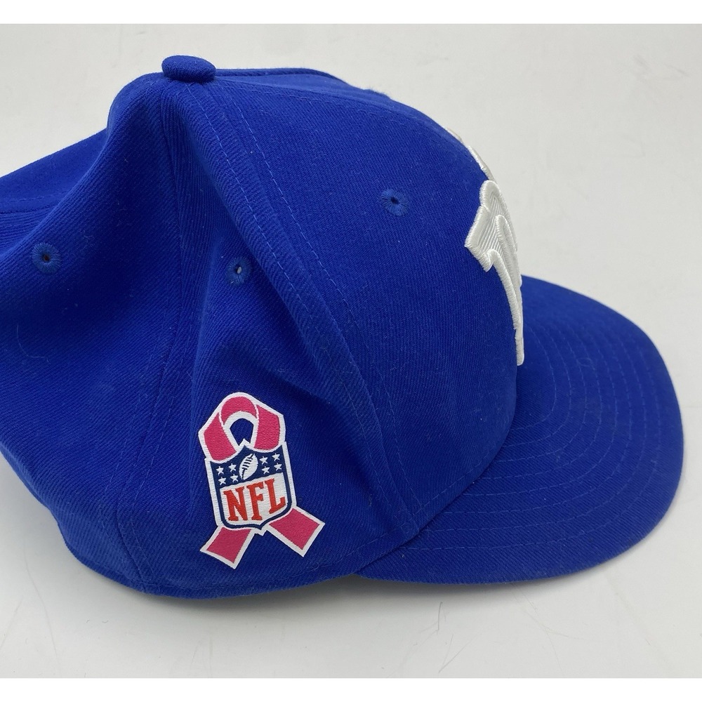New Era New York‎ Giants NFL Fitted Cap Breast Cancer Patch Blue Size 7 7/8 - Picture 5 of 7
